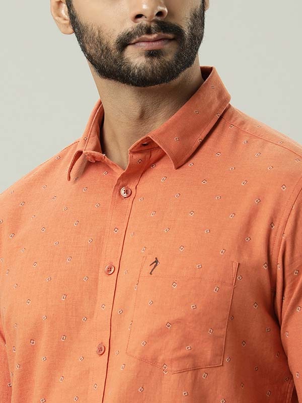Indian Terrain Men Orange Shirt